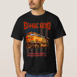 Camiseta GE ES44AC GEVO Locomotive e bandeira americana