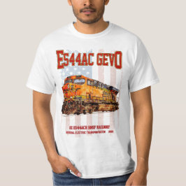 Camiseta GE ES44AC GEVO Locomotive e bandeira americana