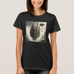 Camiseta Gear Mecânico Retrocientífico Trabalho de arte da 