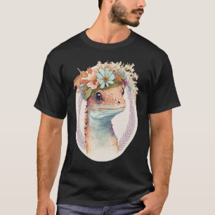 Camiseta Gecko - Cor da Água Cóplice - Flor de Réptil Boho