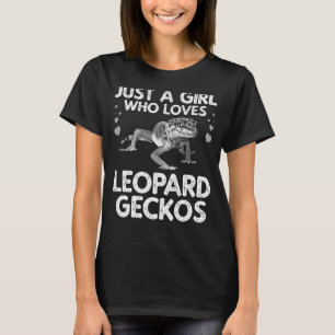 Camiseta Gecko Cute Leopardo Para Mulheres Meninas Leopardo