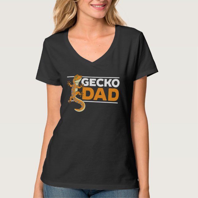Camiseta Gecko Dad Reptile Leopard Gecko  Lizard (Frente)