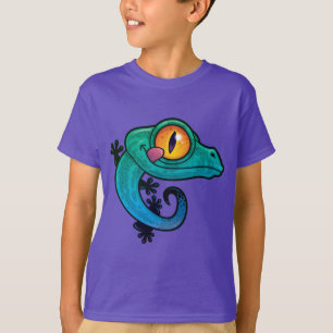 Camiseta Gecko de Cartoons Coloridos Bonitos