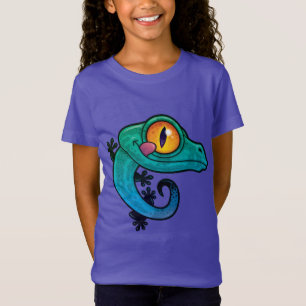 Camiseta Gecko de Cartoons Coloridos Bonitos