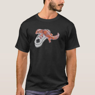 Camiseta Gecko de rabo-gordo africano Jogando vídeo Jogo ra