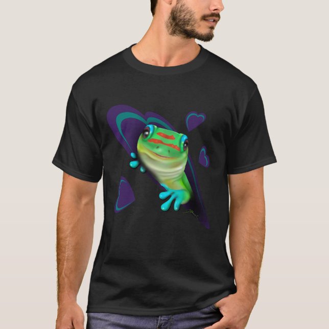 Camiseta Gecko E Corações (Frente)