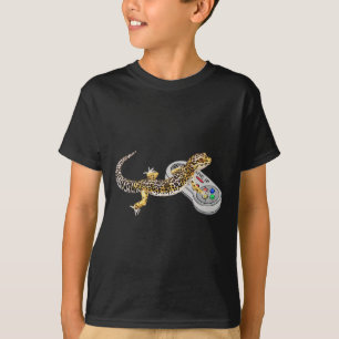 Camiseta Gecko Jogando Vídeo Jogo Lizard & Répteis Gam