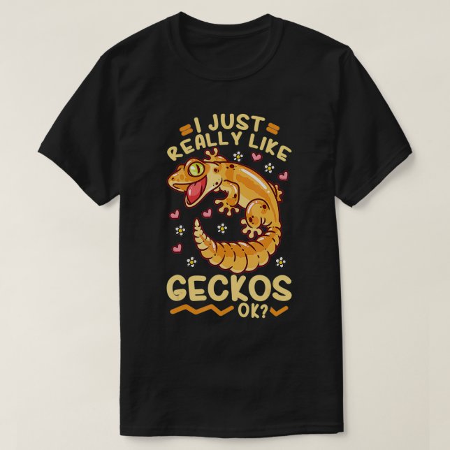 Camiseta Gecko Lizard Leopard Geckos Terrarística (Frente do Design)