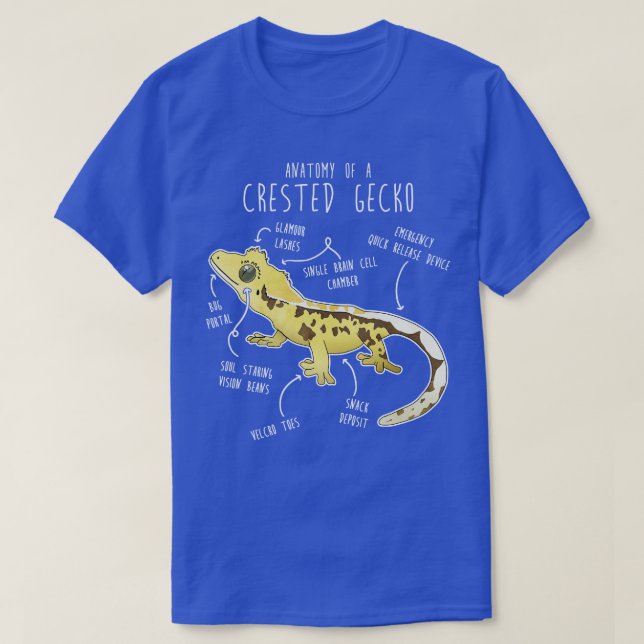 Camiseta Gecko Lizard Reptile Anatomia 1, presa (Frente do Design)