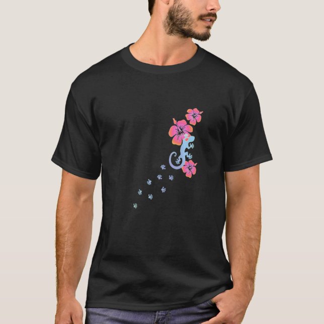 Camiseta Gecko Lucky Charm Lizard Salamander Aloha Hawaii C (Frente)