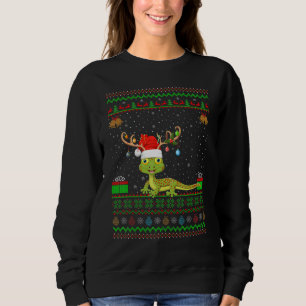 Camiseta Gecko Reindeer Santa Hat Matching Ugly Gecko Chri