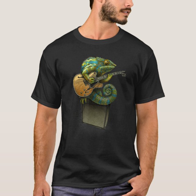Camiseta Gecko Toca Música De Violão (Frente)