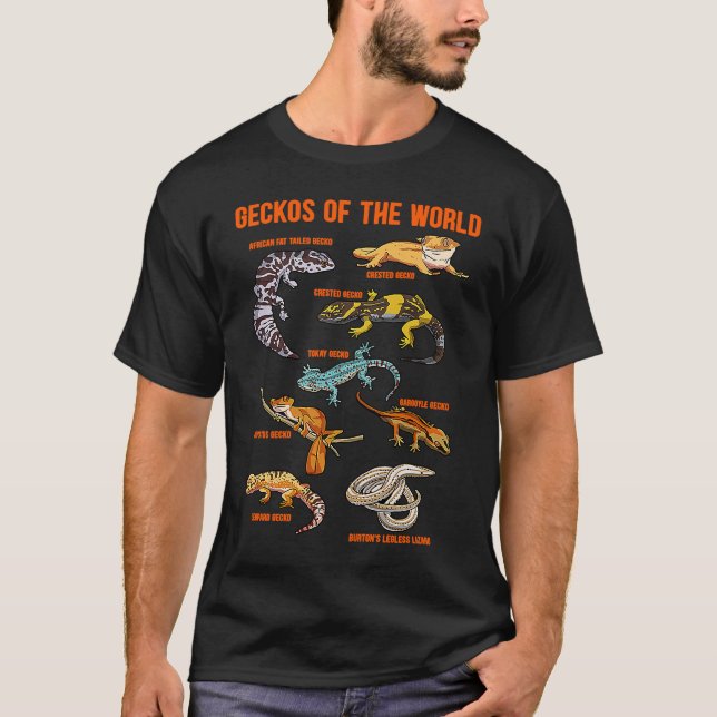 Camiseta Geckos Animals of the World Crested Leopard Gecko  (Frente)