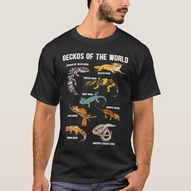 Camiseta Geckos Animals of the World Crested Leopard Gecko  (Frente)