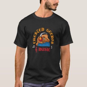 Camiseta Geckos e notas musicais Gecko cavermelhado