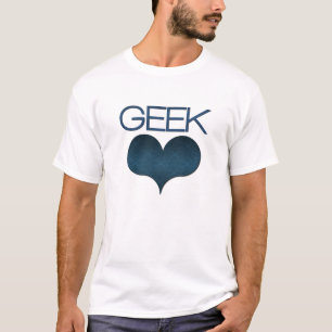 Camiseta Geek Amor (Coração) Lágrima Masculina, Azul Escuro