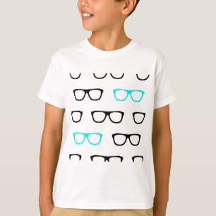 Camiseta geek azul de óculos geeks