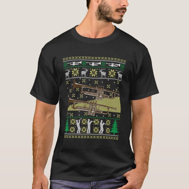 Camiseta Geek de Banda de Natal Feia (Frente)