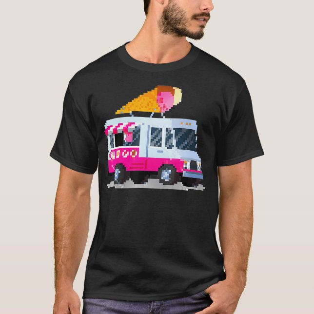 Camiseta Geek de caminhão de 8 bits do Kawaii Gift (Frente)