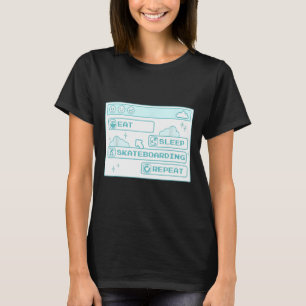 Camiseta Geek de Computador Comer Dormir Skate Repetir Skat