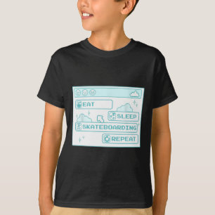 Camiseta GEEK de computador Comer Dormir Skate Repetir Skat