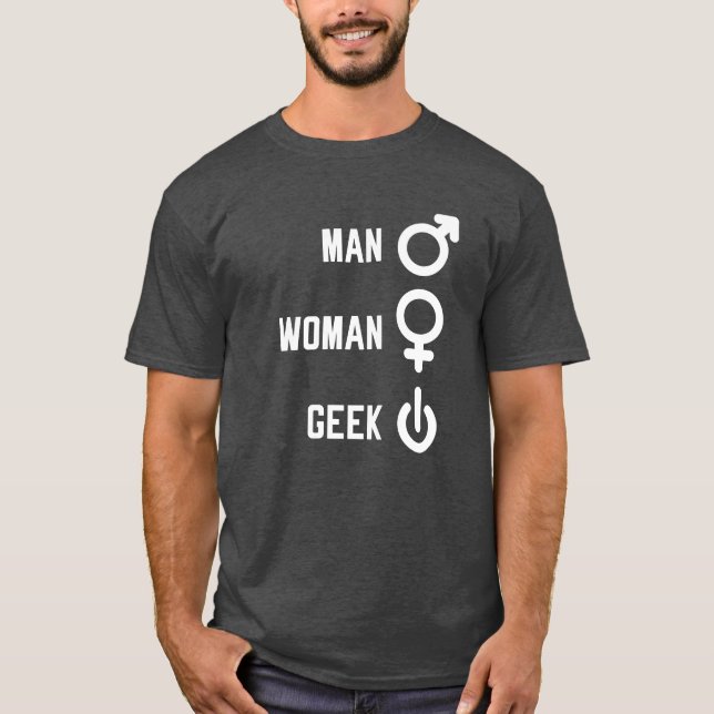 Camiseta Geek de Homem-Mulher Presente (Frente)