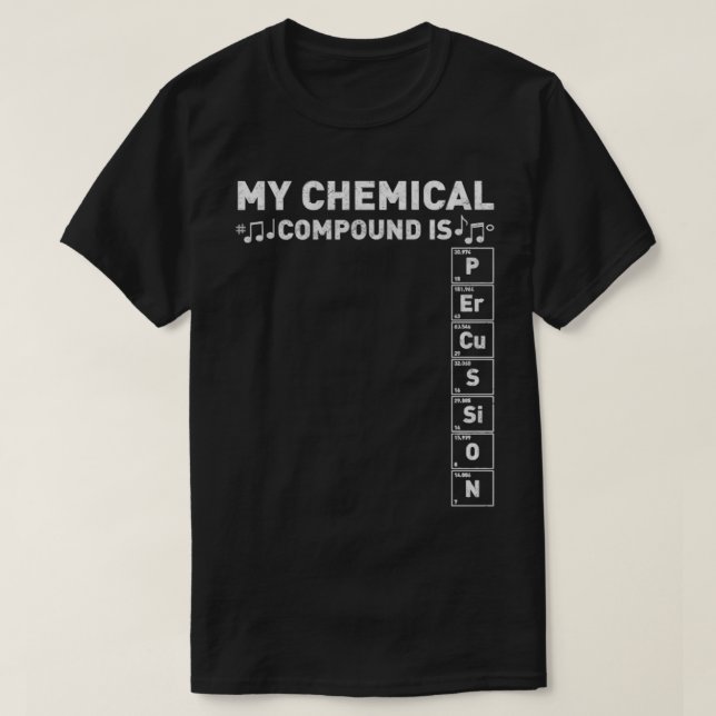 Camiseta Geek de Persão Banda Minha Marcha de Composto Quím (Frente do Design)