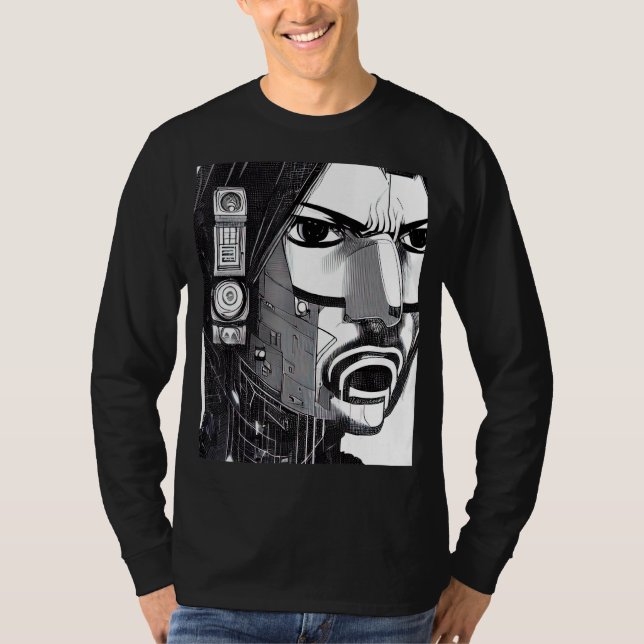 Camiseta Geek do computador com hacker Cyberpunk design_13 (Frente)