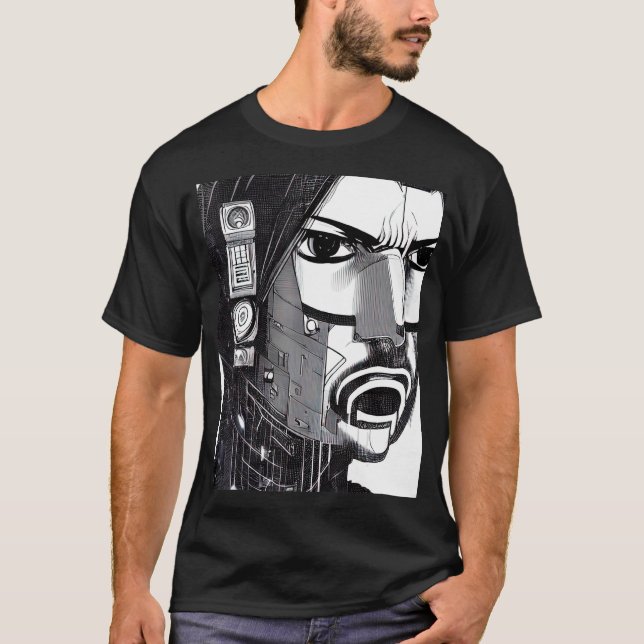 Camiseta Geek do computador com hacker Cyberpunk design_13 (Frente)