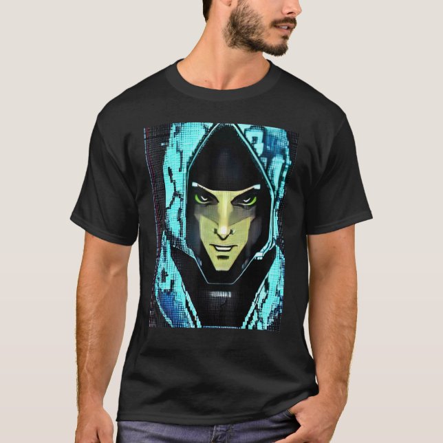 Camiseta Geek do computador com hacker Cyberpunk design_2 (Frente)