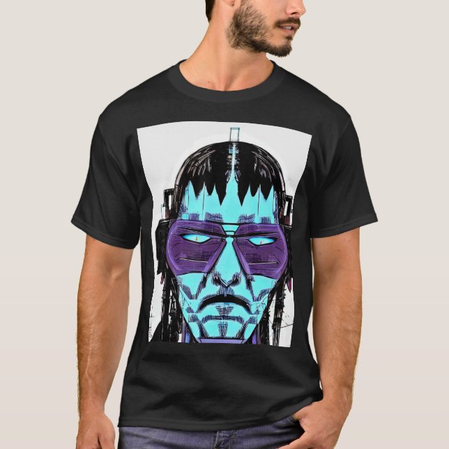 Camiseta Geek do computador com hacker Cyberpunk design_3 (Frente)