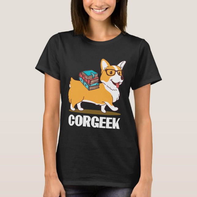 Camiseta Geek Engraçado Corgi Design 49 (Frente)