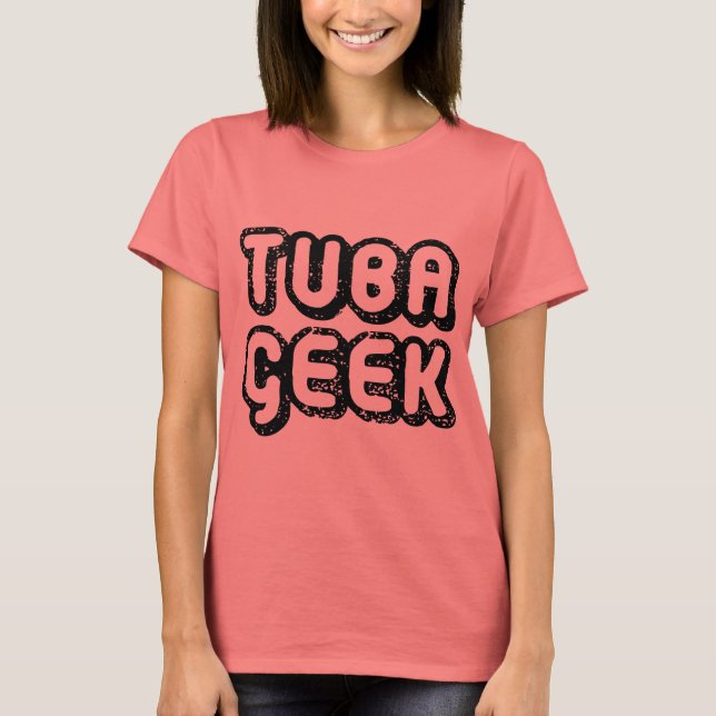 Camiseta Geek Engraçado Tuba - Retro (Frente)