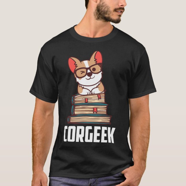 Camiseta Geek Funny Corgi Design Corgeek (Frente)