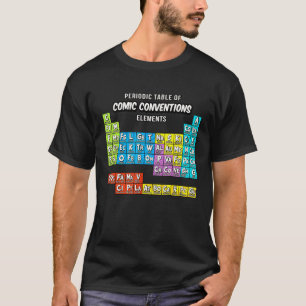 Camiseta Geek Mesa Periódica De Cadernos Cópia Da Convenção