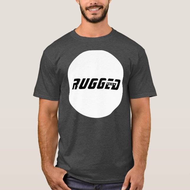 Camiseta geek preto e branco Inteligente e Duro RUGGG (Frente)