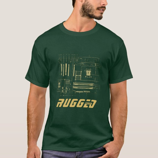 Camiseta geek resistente dourado | Conselho de circuito | T (Frente)