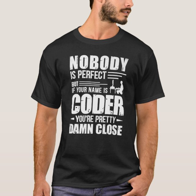 Camiseta Geeky It Computer Nerd Coder Ninguém É Perfeito (Frente)