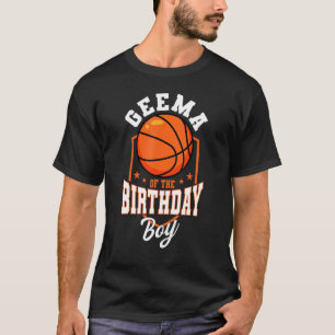 Camiseta Geema Do Tema De Basquete Do Menino Do Aniversário