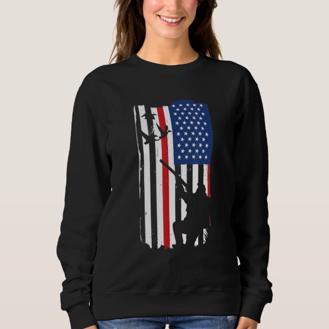 Camiseta Geese Hunter Us Flag Goose Hunting (Frente)