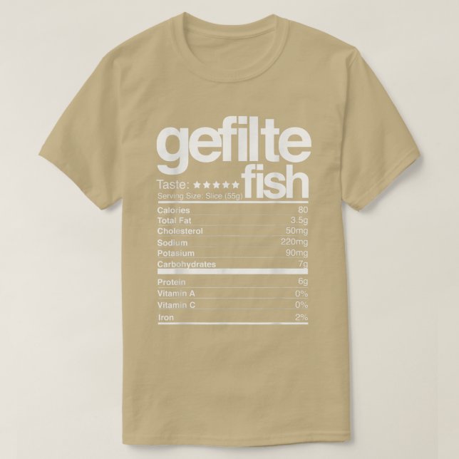 Camiseta Gefilte Fish Nutritional Facts Jewish Hanukkah Foo (Frente do Design)