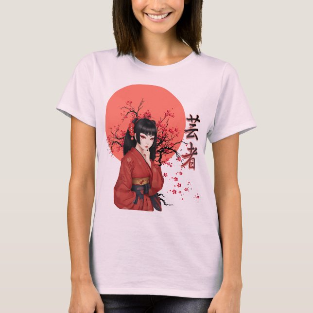 Camiseta Geisha | Bonita Sakura | Víblias orientais (Frente)