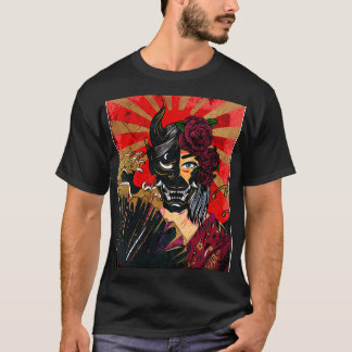 Camiseta Geisha Com Máscara