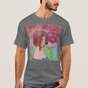 Camiseta Geisha com samurai nas nuvens japonês Harajuk