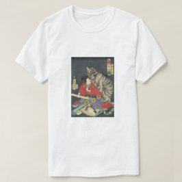 Camiseta Geisha com seu tigre branco