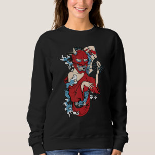 Camiseta Geisha Girl Mask Japonês Demon