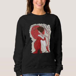 Camiseta Geisha Japão Red Moon Cherry Peach Flor