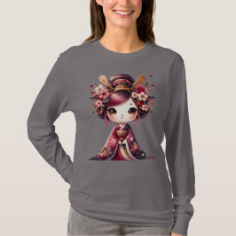 Camiseta Geisha Japonês Bonito