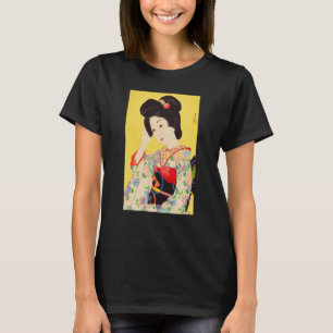 Camiseta Geisha Maiko Kimono Japão pintando Kawase