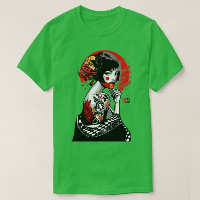 Camiseta Geisha Pop (Frente do Design)
